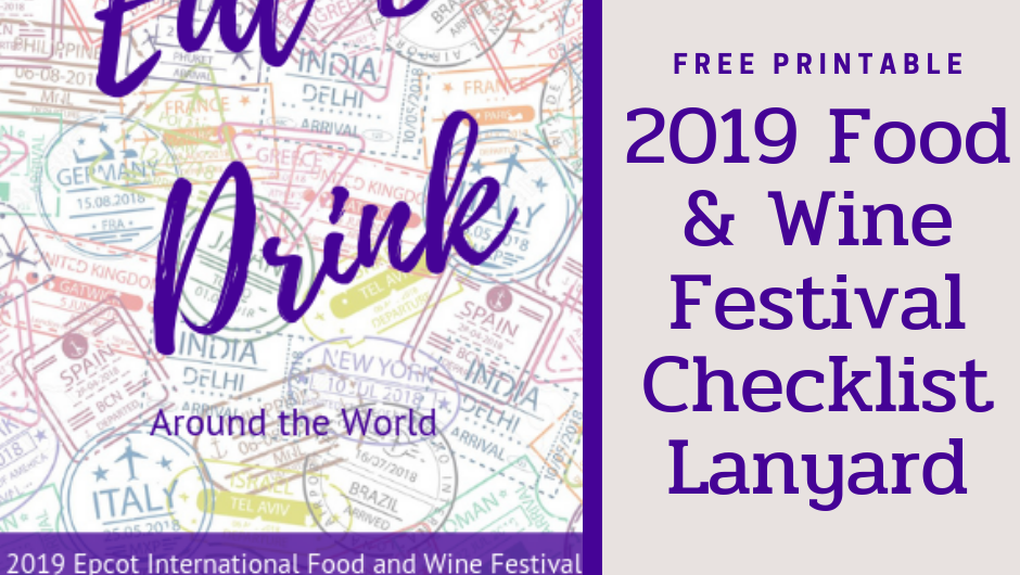 Printable 2019 Food and Wine Checklist